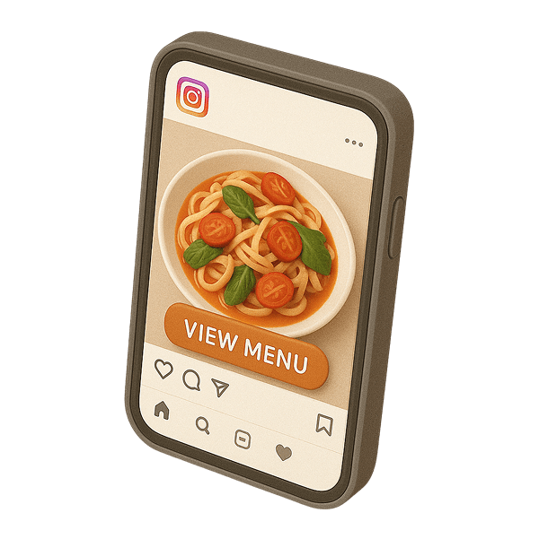 Instagram, TikTok, Facebook. Share dishes and link directly to your full menu.