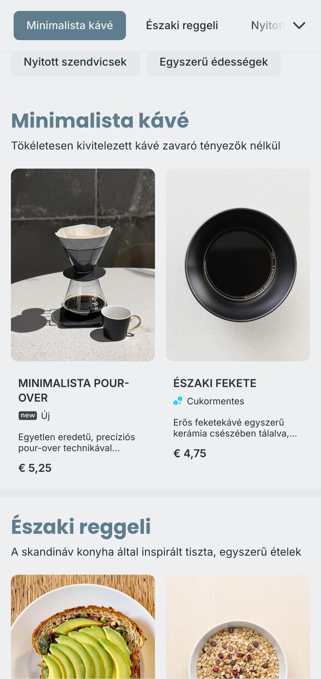 Letisztult, skandináv ihletésű design hűvös kék tónusokkal modern, minimalista kávézókba.