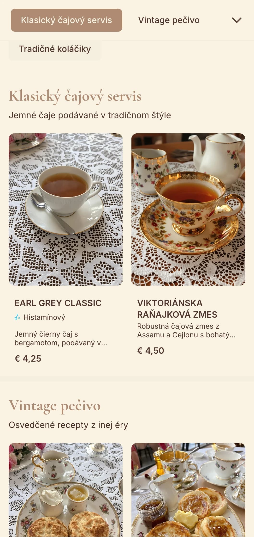 Elegantný vintage dizajn s jemnými prvkami pre tradičné čajovne a cukrárne.