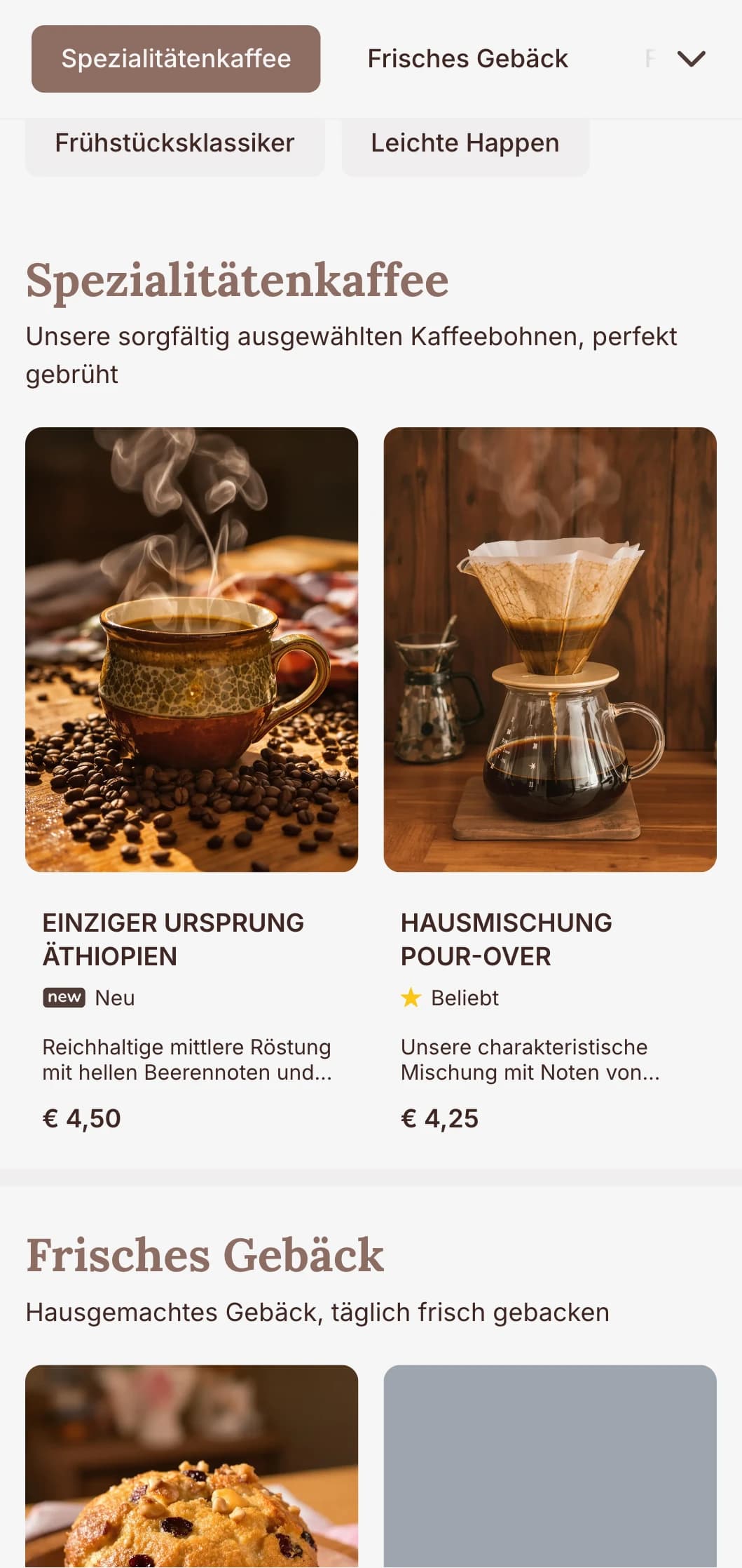 Warmes, erdiges Design mit rustikalen Elementen für traditionelle Cafés und Frühstückslokale.