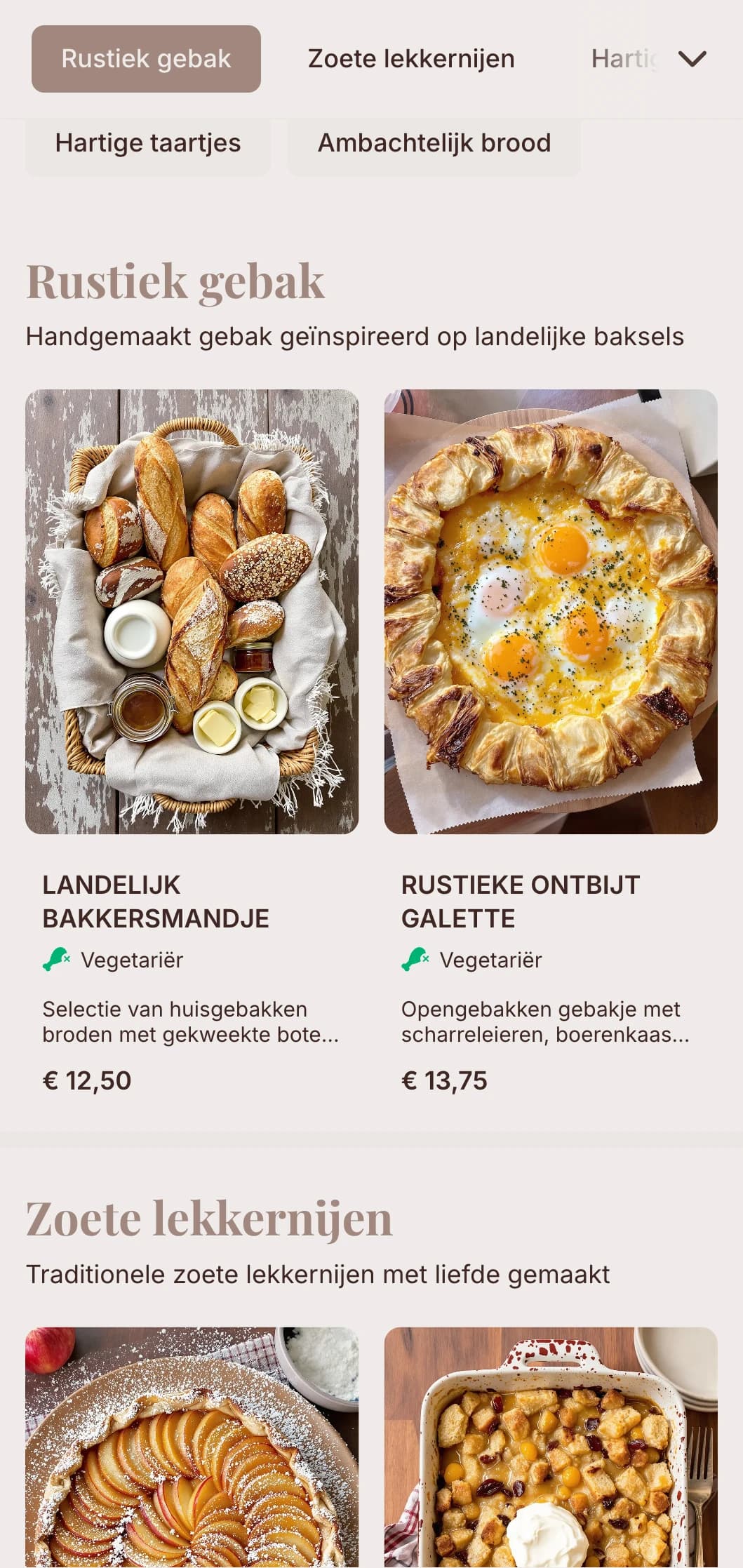 Aardetinten met ambachtelijke typografie voor bakkerijgerichte cafés en patisserieën.
