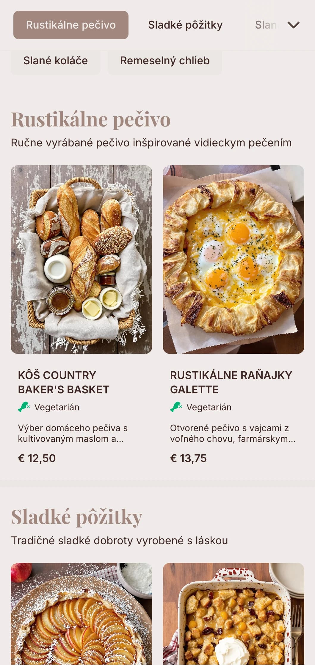 Zemité tóny s remeselnou typografiou pre kaviarne a cukrárne zamerané na pekárenské výrobky.