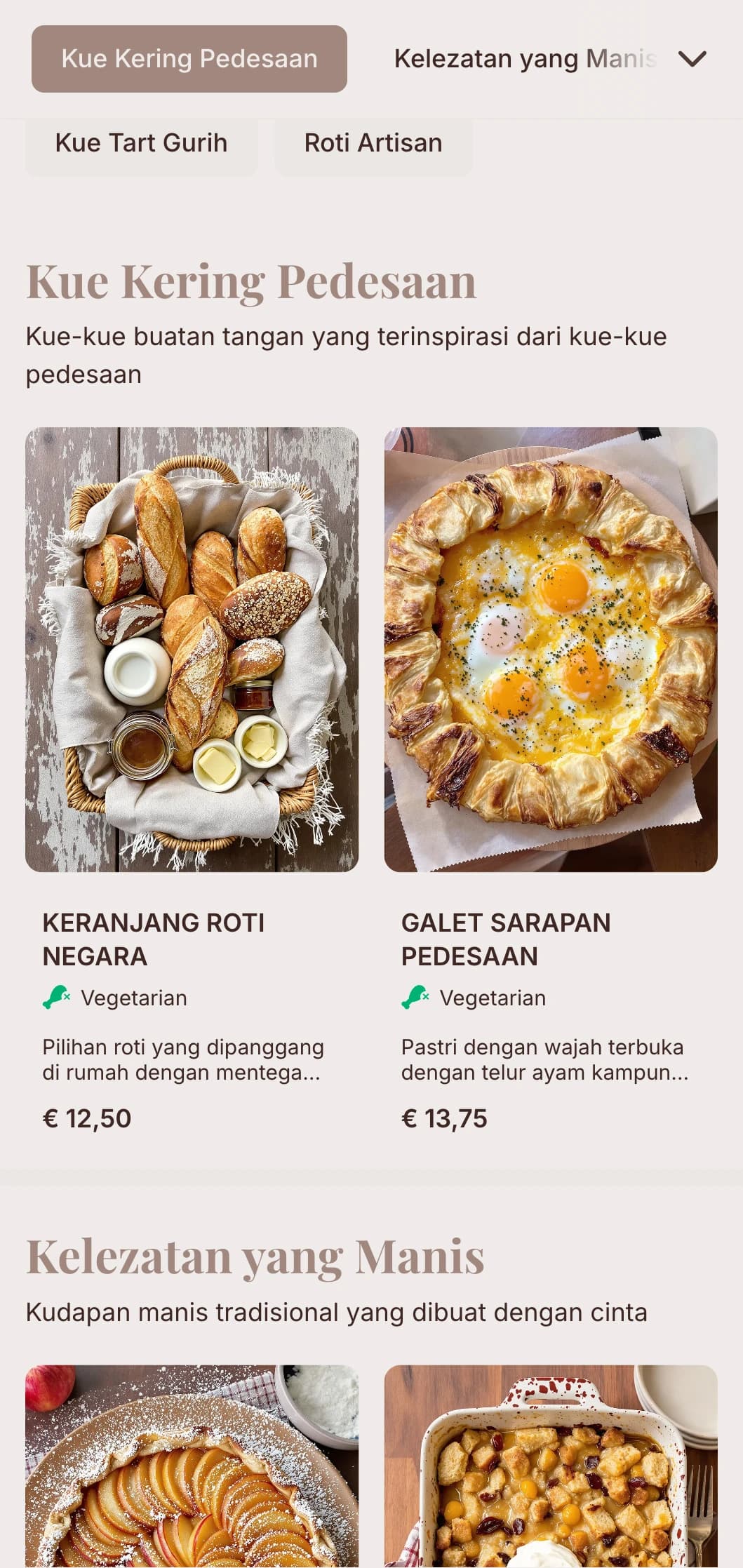 Nada bersahaja dengan tipografi artisanal untuk kafe dan toko kue yang berfokus pada roti.