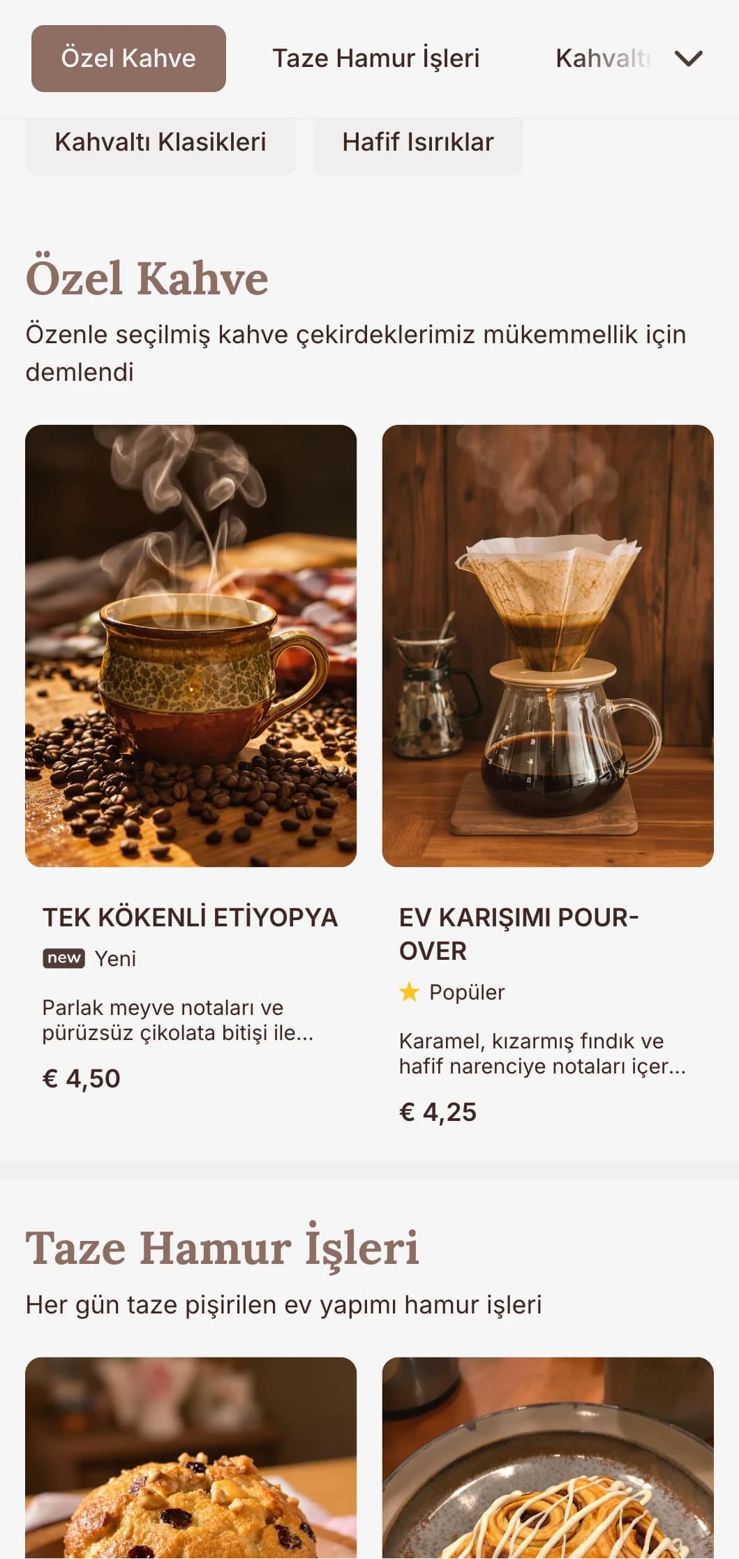 Geleneksel kahve dükkanları ve kahvaltı kafeleri için rustik unsurlar içeren sıcak topraksı tasarım.